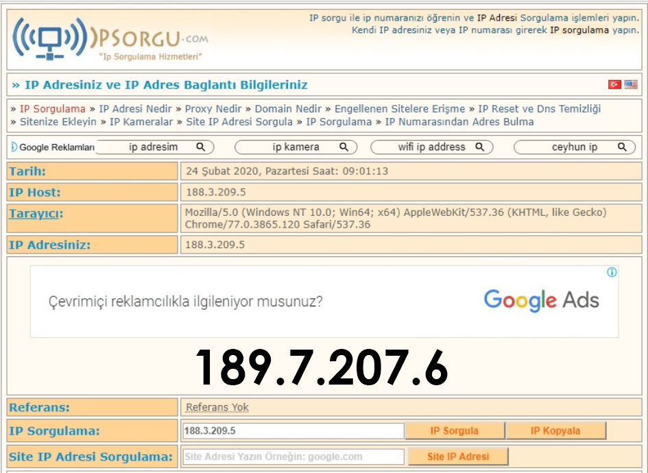 IP Adresi Öğrenme? IP Adresi Nedir? IP »